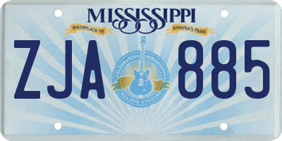 MS license plate ZJA885