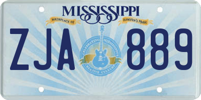 MS license plate ZJA889