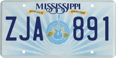 MS license plate ZJA891