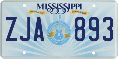 MS license plate ZJA893