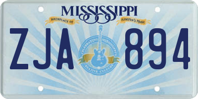 MS license plate ZJA894