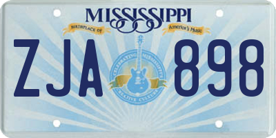 MS license plate ZJA898