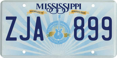 MS license plate ZJA899