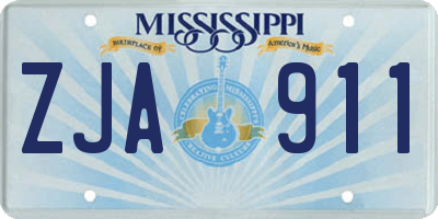 MS license plate ZJA911