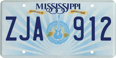 MS license plate ZJA912