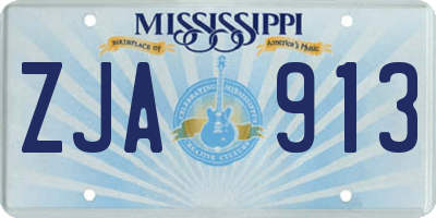 MS license plate ZJA913