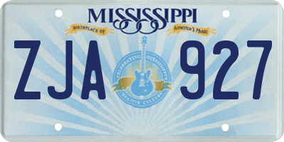 MS license plate ZJA927