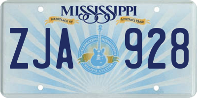 MS license plate ZJA928