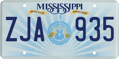 MS license plate ZJA935