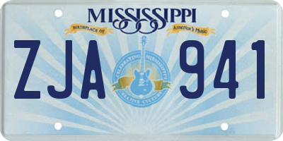 MS license plate ZJA941