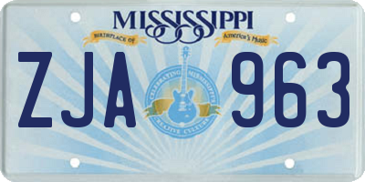 MS license plate ZJA963