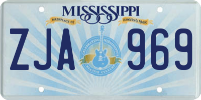 MS license plate ZJA969