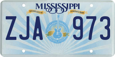MS license plate ZJA973