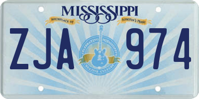 MS license plate ZJA974