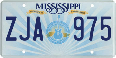 MS license plate ZJA975
