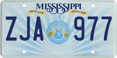 MS license plate ZJA977