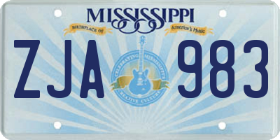 MS license plate ZJA983