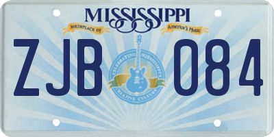 MS license plate ZJB084