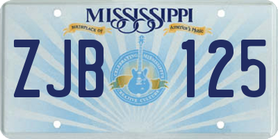 MS license plate ZJB125