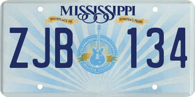 MS license plate ZJB134