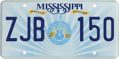 MS license plate ZJB150