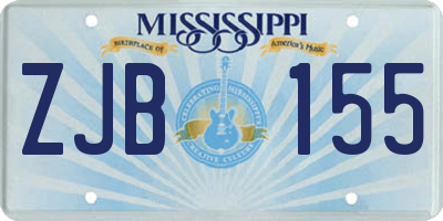 MS license plate ZJB155