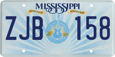 MS license plate ZJB158