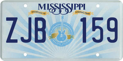 MS license plate ZJB159