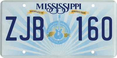 MS license plate ZJB160