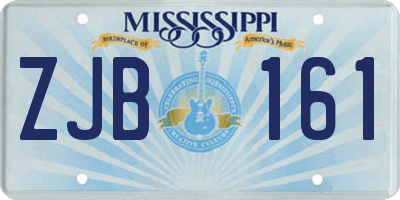 MS license plate ZJB161