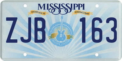 MS license plate ZJB163