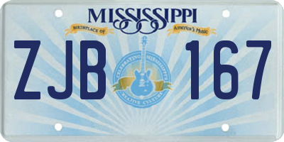 MS license plate ZJB167