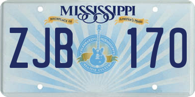 MS license plate ZJB170