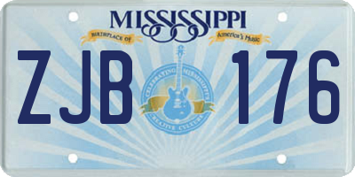 MS license plate ZJB176
