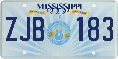 MS license plate ZJB183
