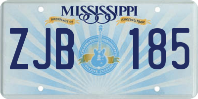 MS license plate ZJB185