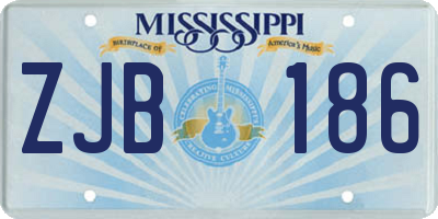 MS license plate ZJB186