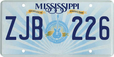 MS license plate ZJB226