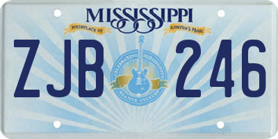 MS license plate ZJB246