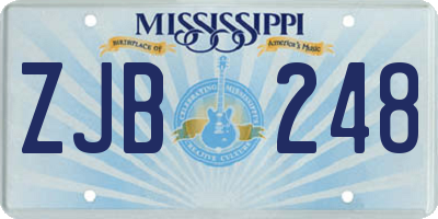 MS license plate ZJB248