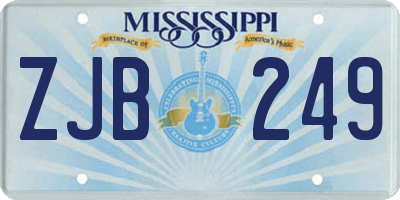 MS license plate ZJB249