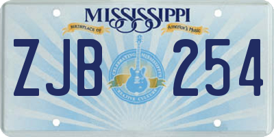 MS license plate ZJB254