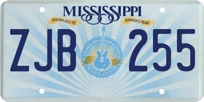 MS license plate ZJB255