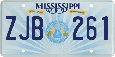 MS license plate ZJB261