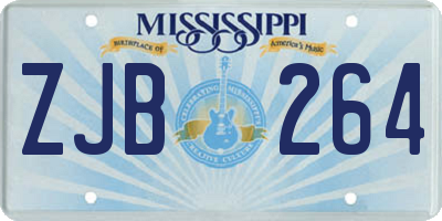 MS license plate ZJB264