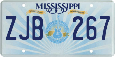 MS license plate ZJB267