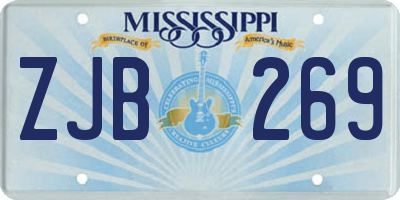 MS license plate ZJB269