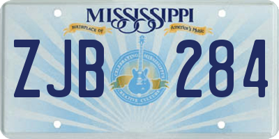 MS license plate ZJB284