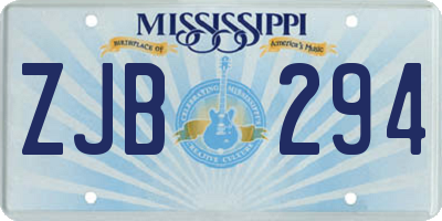 MS license plate ZJB294