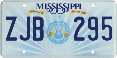 MS license plate ZJB295